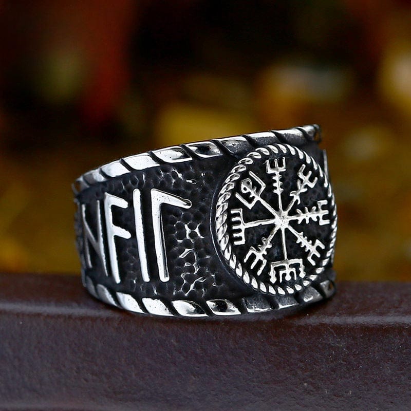 Kobine Men's Punk Viking Rune Ring