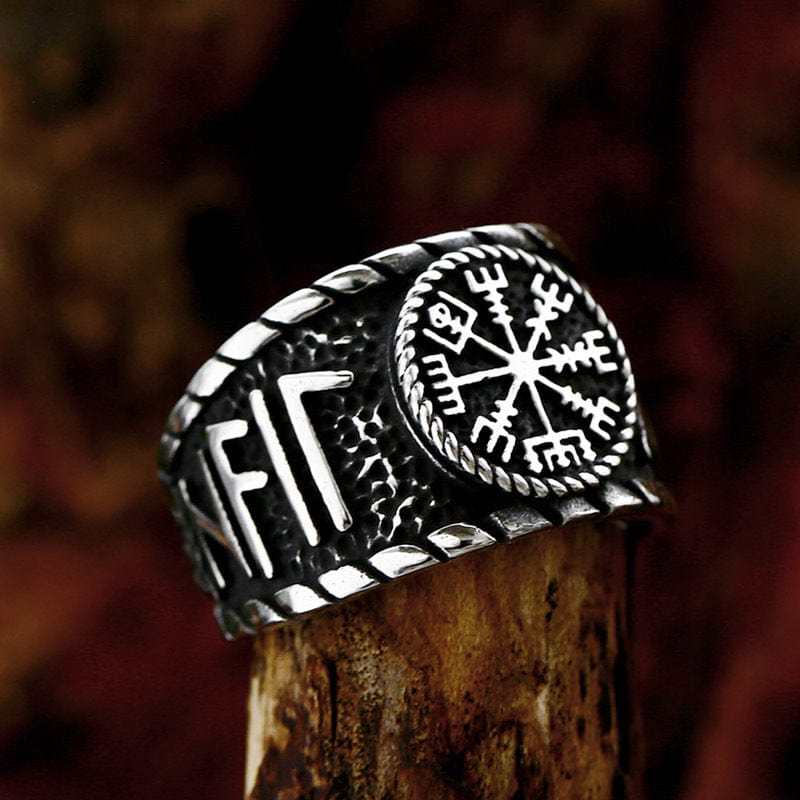 Kobine Men's Punk Viking Rune Ring