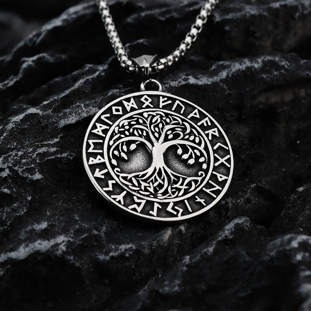 Men's Punk Viking Runes Celtic Tree of Life Necklace – Punk Design