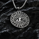Kobine Men's Punk Viking Runes Celtic Tree of Life Necklace