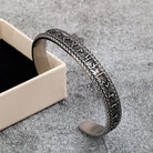 Kobine Men's Punk Vintage Letter Open Cuff Bracelet