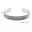 Kobine Men's Punk Vintage Letter Open Cuff Bracelet