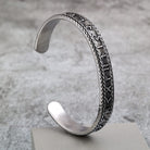 Kobine Men's Punk Vintage Letter Open Cuff Bracelet