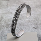 Kobine Men's Punk Vintage Letter Open Cuff Bracelet