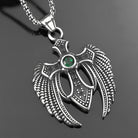 Kobine Men's Punk Wing Cross Pendant Necklace