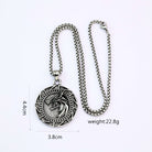 Kobine Men's Punk Wolf Head Geometric Necklace