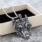 Kobine Men's Punk Wolf Head Necklace