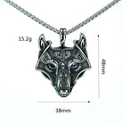 Kobine Men's Punk Wolf Head Necklace