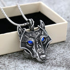 Kobine Men's Punk Wolf Head Necklace