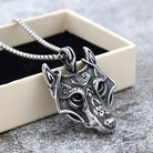 Kobine Men's Punk Wolf Head Necklace