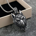 Kobine Men's Punk Wolf Head Necklace