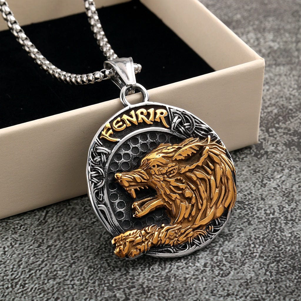 Kobine Men's Punk Wolf Necklace