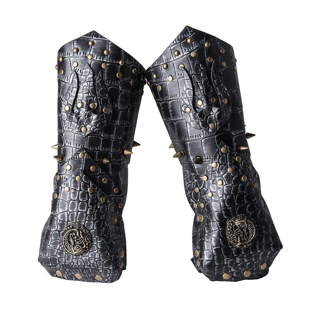 Kobine Men's Steampunk Studded Faux Leather Cosplay Gloves