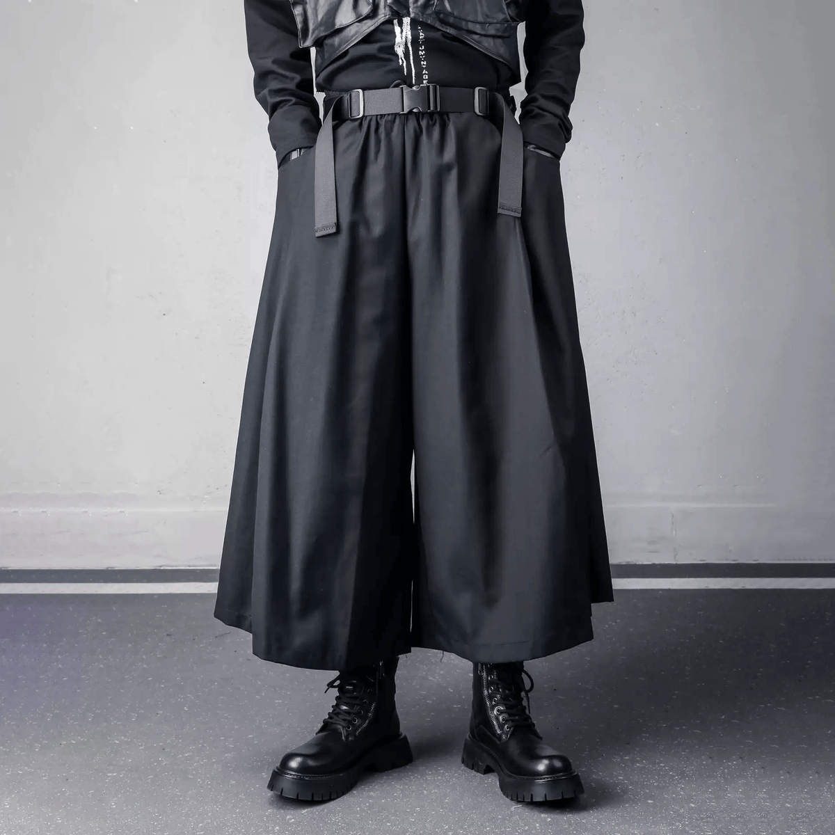 Kobine Men's Techwear A-Line Minimalist Skirt Pants