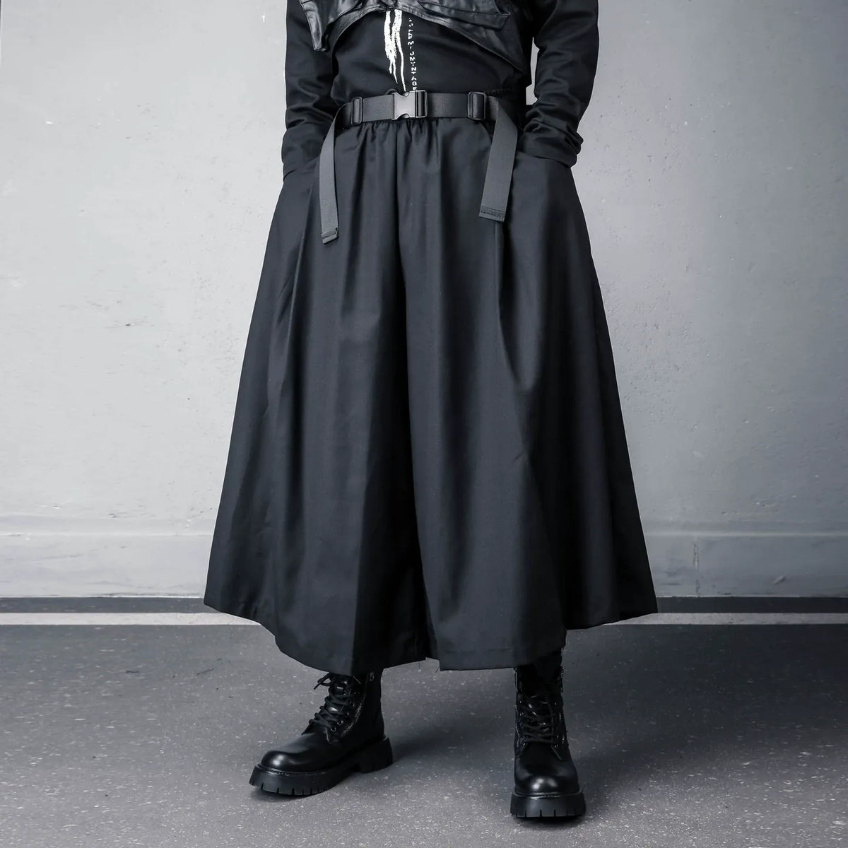 Kobine Men's Techwear A-Line Minimalist Skirt Pants