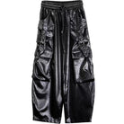 Kobine Men's Techwear Big Pocket Buckle Strap Textured Cargo Pants