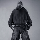 Kobine Men's Techwear Big Pocket Front Zipper Hooded Jacket
