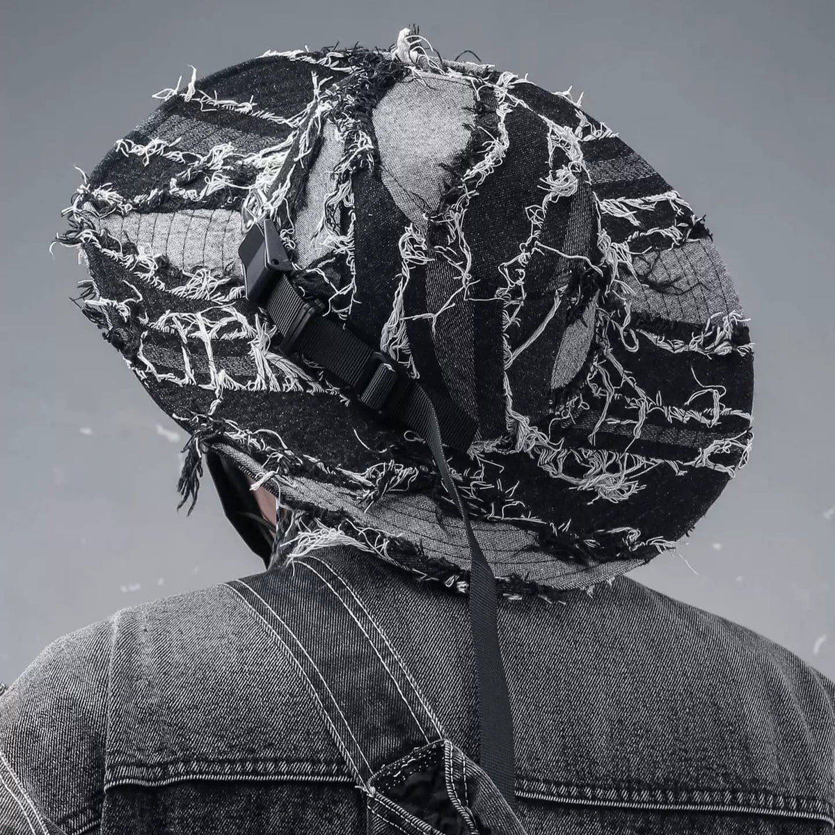 Kobine Men's Techwear Distressed Raw Edge Boonie Hat