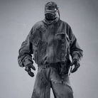 Kobine Men's Techwear Eyelet Zipper Raw Edge High Collar Jacket