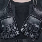 Kobine Men's Techwear Hard Shell Half Finger Tactical Gloves