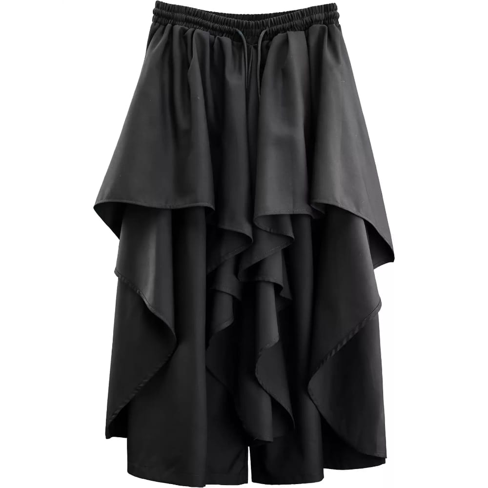 Kobine Men's Techwear Irregular Hem Mock Two-piece Skirt Pants