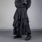 Kobine Men's Techwear Irregular Hem Mock Two-piece Skirt Pants