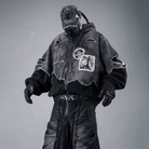 Kobine Men's Techwear Ripped Raw Edge Patchwork Hooded Jacket