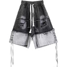 Kobine Men's Techwear Strappy Ripped Two‑Tone Shorts