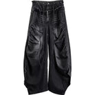 Kobine Men's Techwear Strappy Ruched Wide Leg Denim Cargo Pants