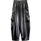 Kobine Men's Techwear Textured Buckle Strap Big Pocket Cargo Pants