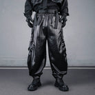 Kobine Men's Techwear Textured Buckle Strap Big Pocket Cargo Pants