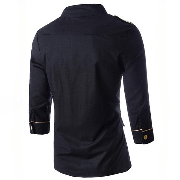 Kobine Multi Pocket Epaulette 3/4 Sleeve Dress Shirt