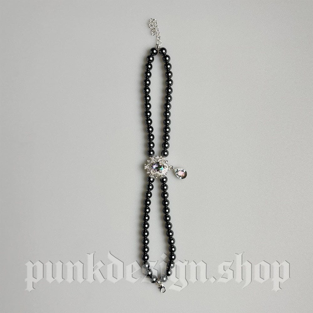 Kobine Pet's Gothic Double-layer Imitation Pearl Cat Choker