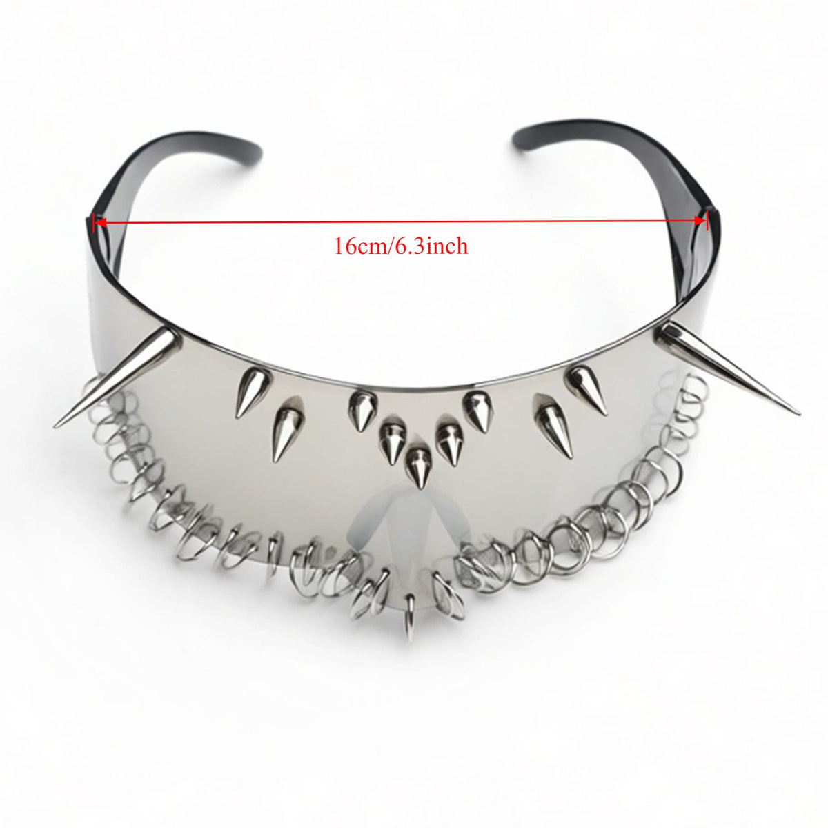 Kobine Unisex Cyberpunk Ring Spiked Wrap Around Glasses