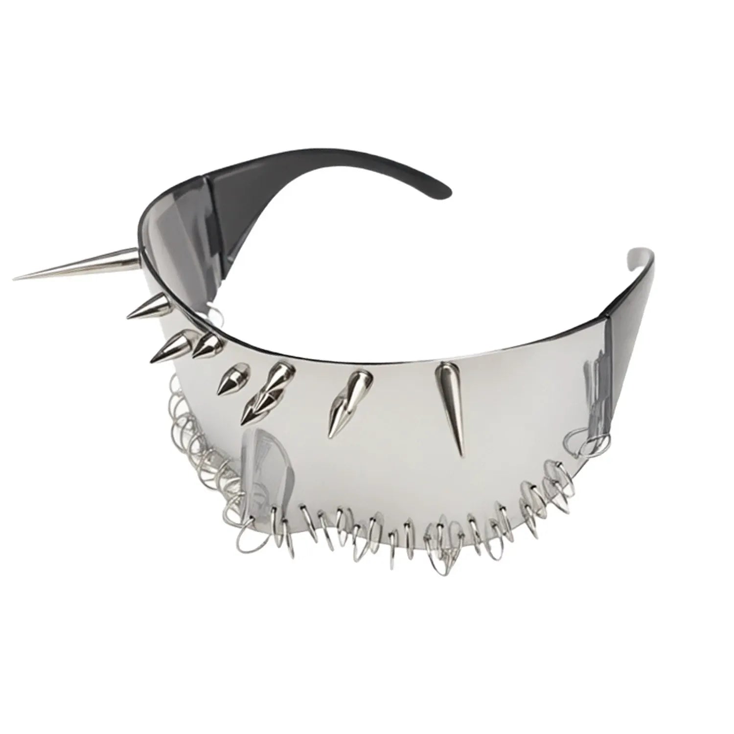 Kobine Unisex Cyberpunk Ring Spiked Wrap Around Glasses