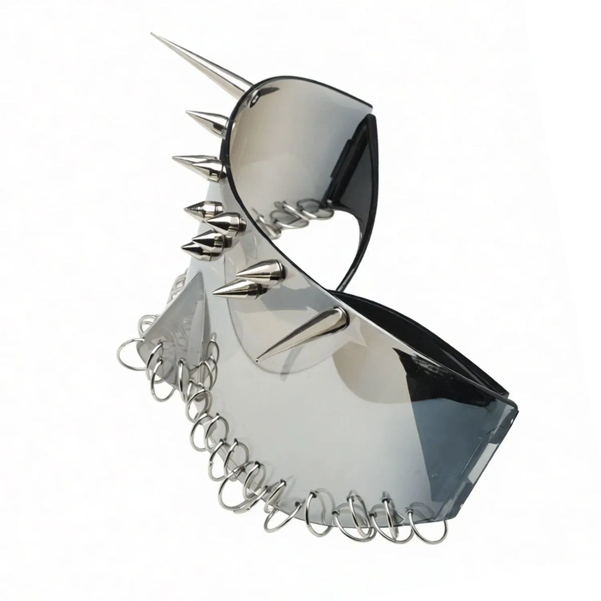 Kobine Unisex Cyberpunk Ring Spiked Wrap Around Glasses