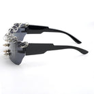 Kobine Unisex Cyberpunk Spiked Ring Wrap Around Glasses Sunglasses