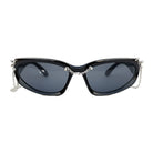 Kobine Unisex Cyberpunk Star Spiked Chained Glasses Sunglasses