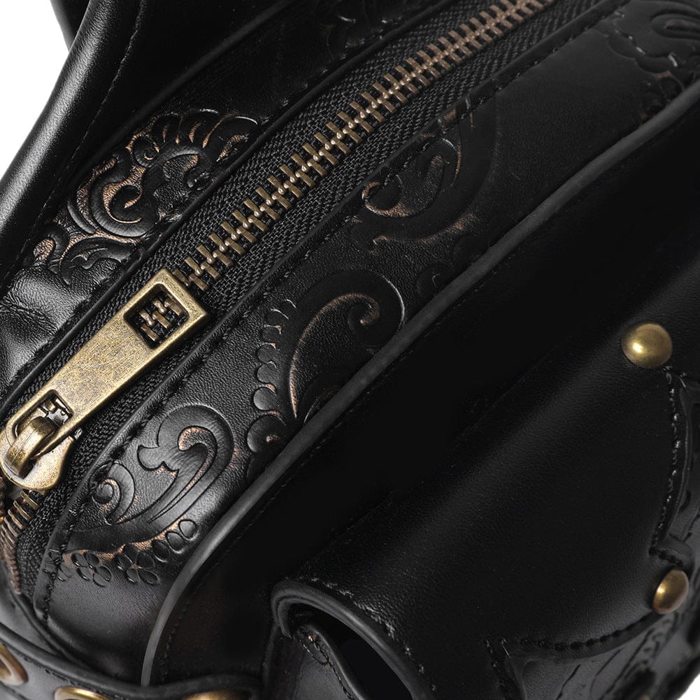 Kobine Unisex Gothic Embossed Rivet Waist Bag