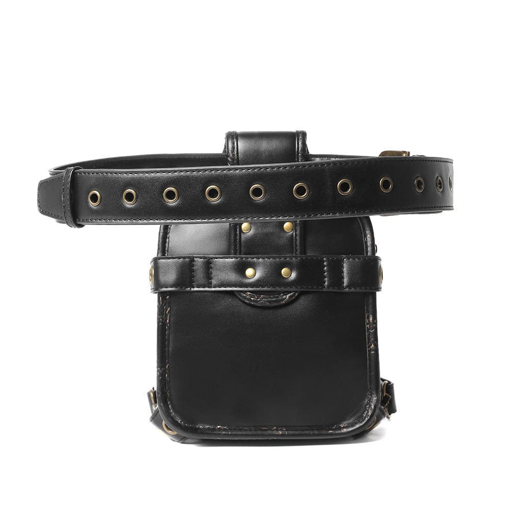 Kobine Unisex Gothic Embossed Rivet Waist Bag