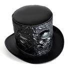 Kobine Unisex Gothic Skull Embossed Crinkled Top Hat
