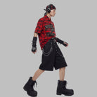 Kobine Unisex Grunge Plaid Print Turn Down Collar Shirt