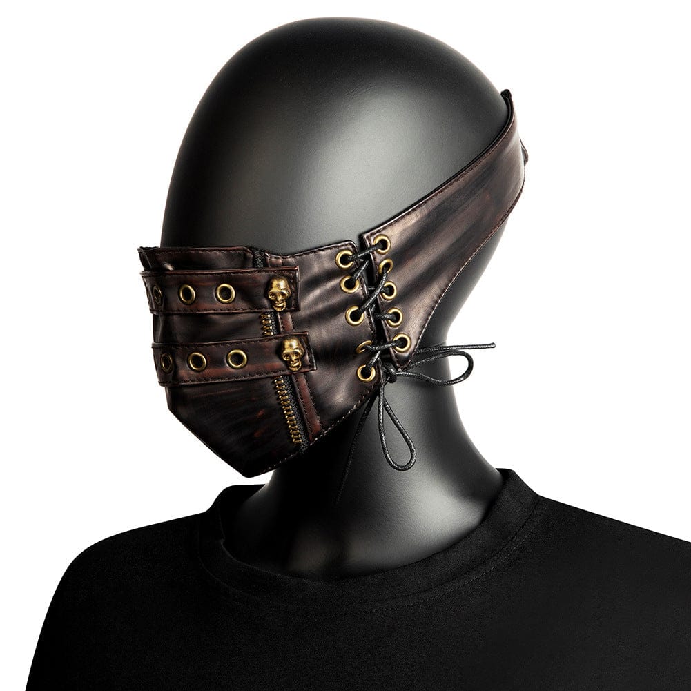 Kobine Unisex Punk Eyelet Lace-up Mask