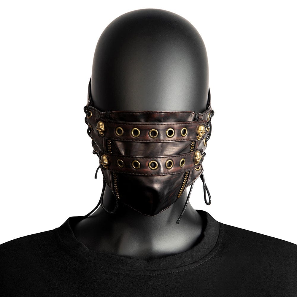 Kobine Unisex Punk Eyelet Lace-up Mask