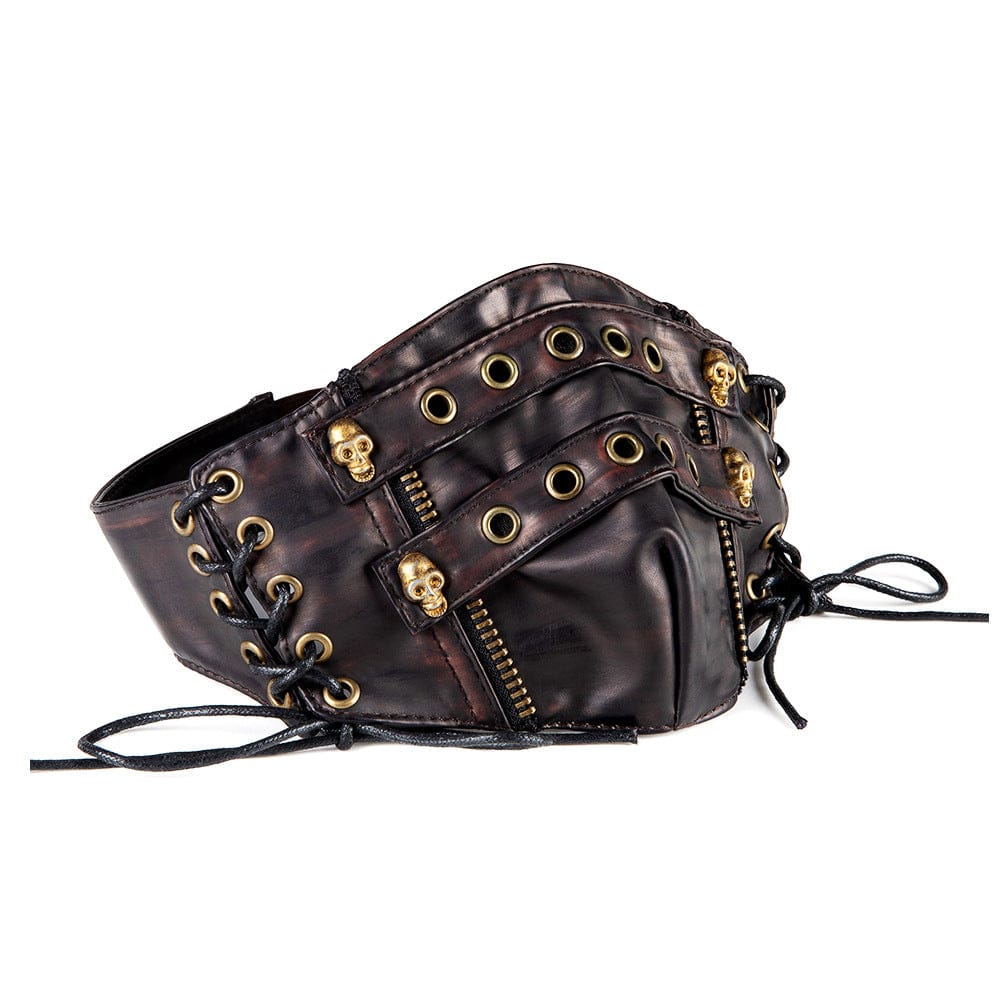 Kobine Unisex Punk Eyelet Lace-up Mask