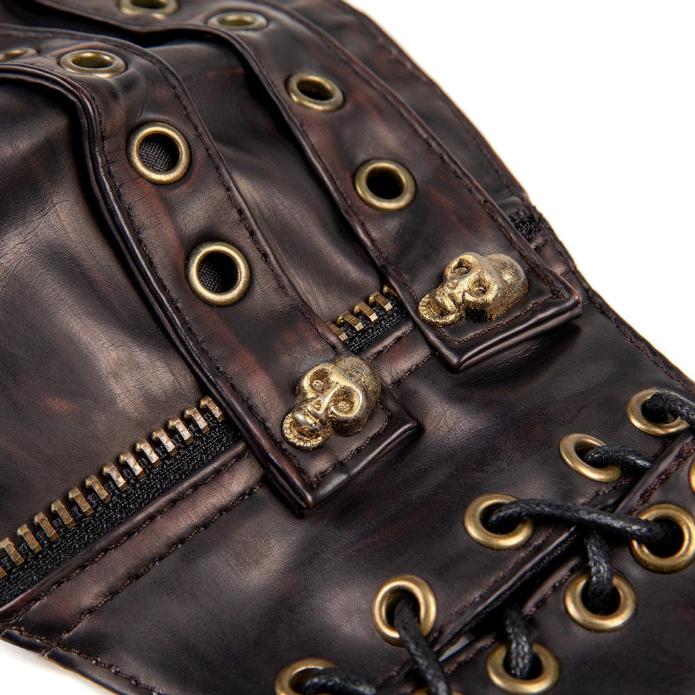 Kobine Unisex Punk Eyelet Lace-up Mask