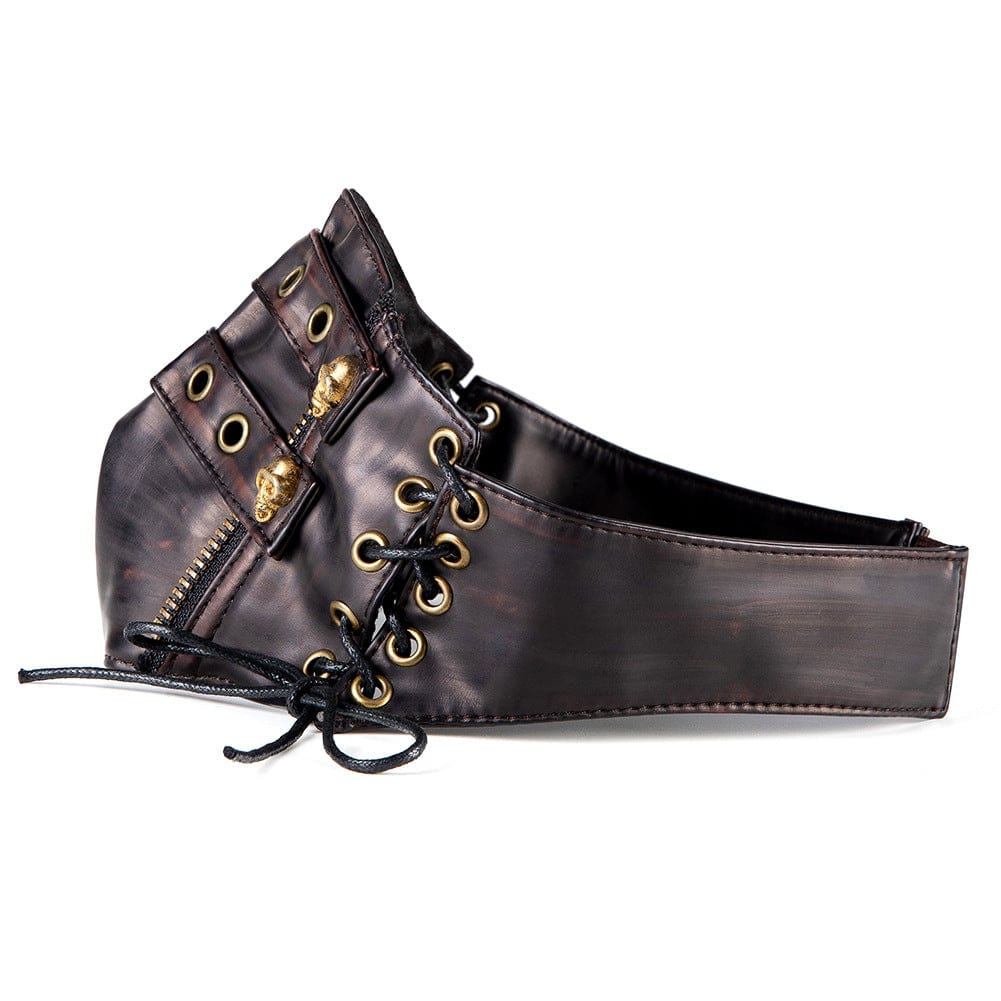 Kobine Unisex Punk Eyelet Lace-up Mask