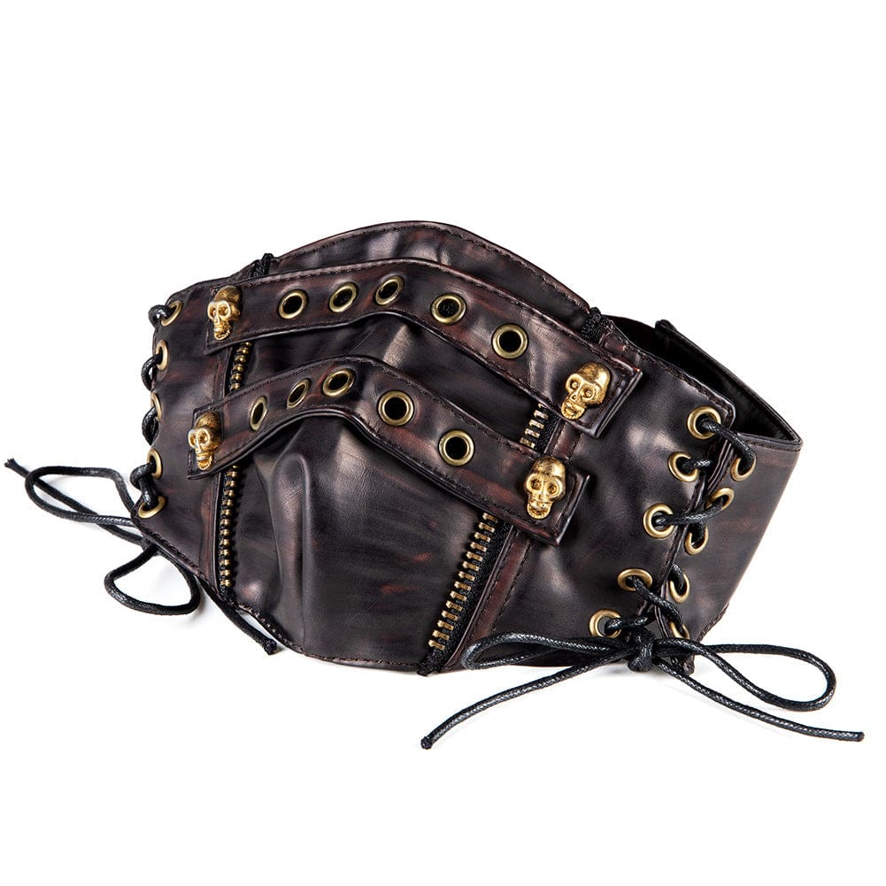 Kobine Unisex Punk Eyelet Lace-up Mask