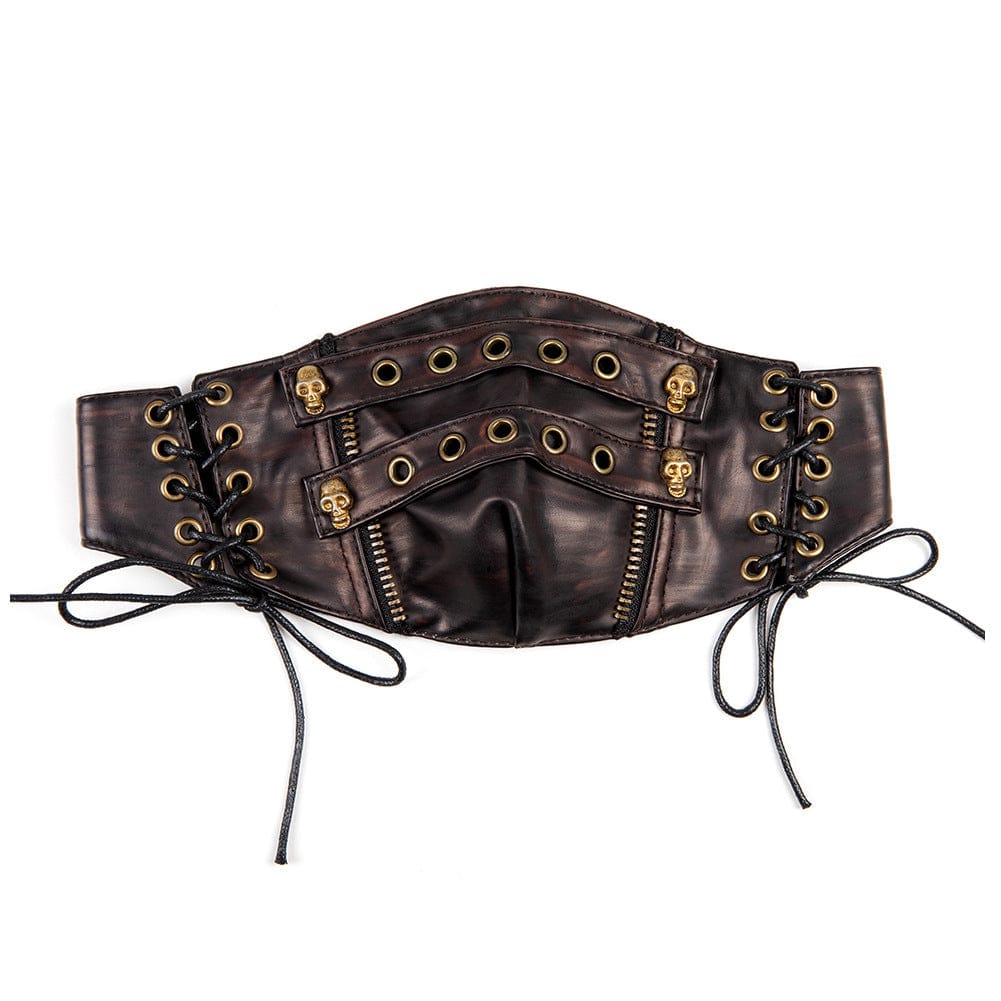 Kobine Unisex Punk Eyelet Lace-up Mask