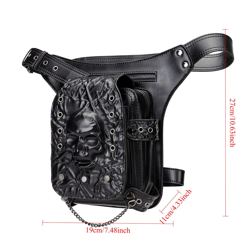 Kobine Unisex Punk Ösennieten Totenkopf-Tasche